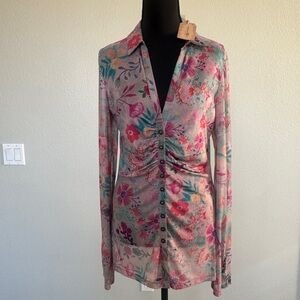 NATURAL LIFE - Carina Mesh Floral Top NWT
